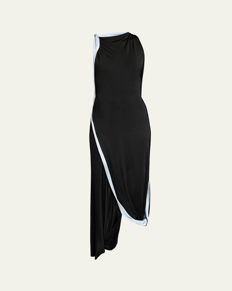 Double Layer Jersey Asymmetric Dress